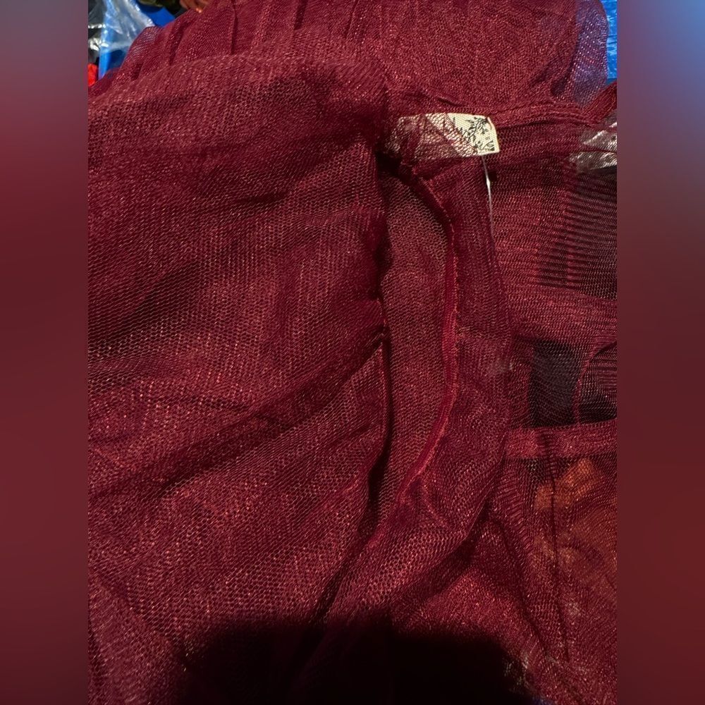 Free People Intimately Sheer Midi Slip Small Burgundy - Picture 9 of 9